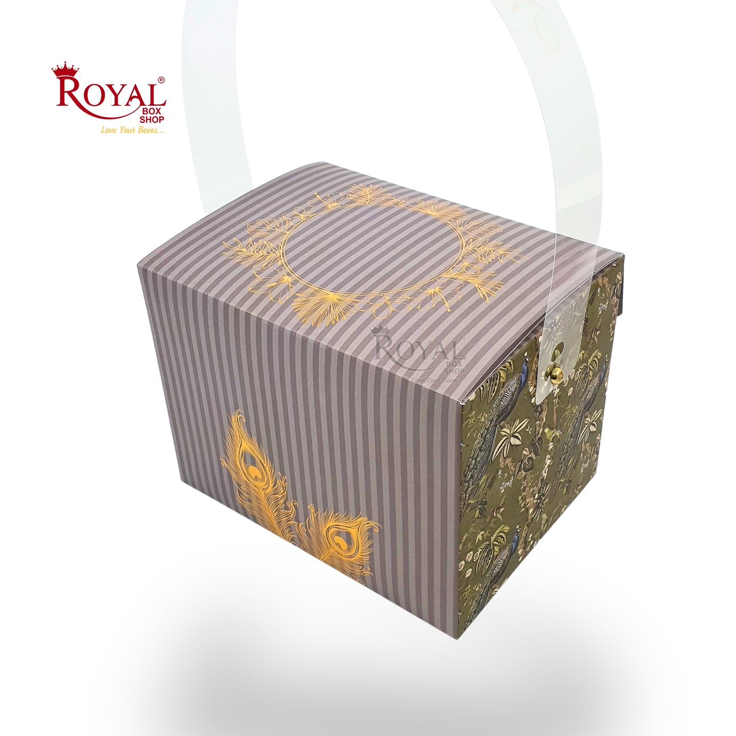 Premium Vanity Gift Hamper Box with Handle I 8x6x6 Inch I Grey I RBF-04 D3