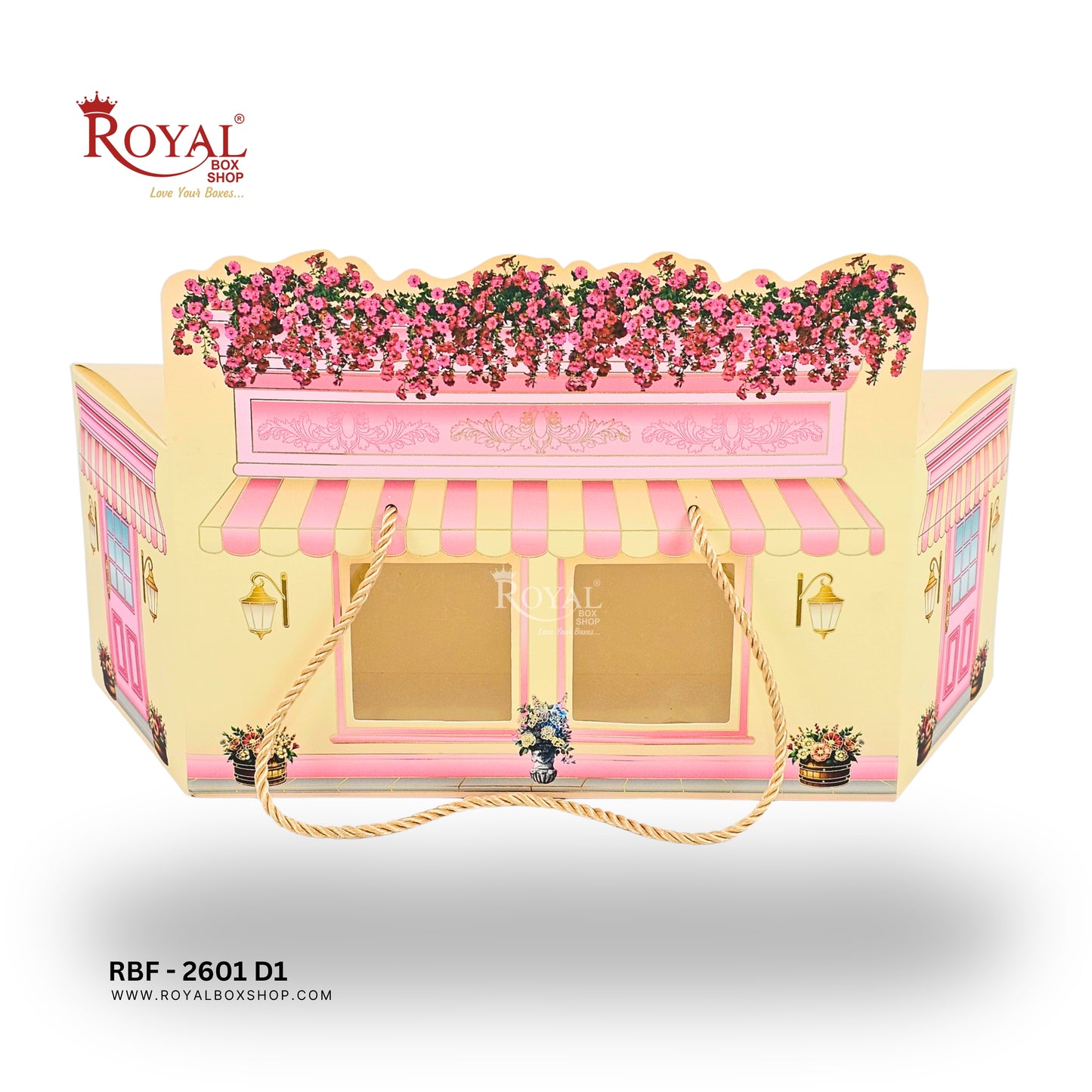 Luxury Boutique Window Gift Hamper Box with Rope Handle I RBF 2601 D1