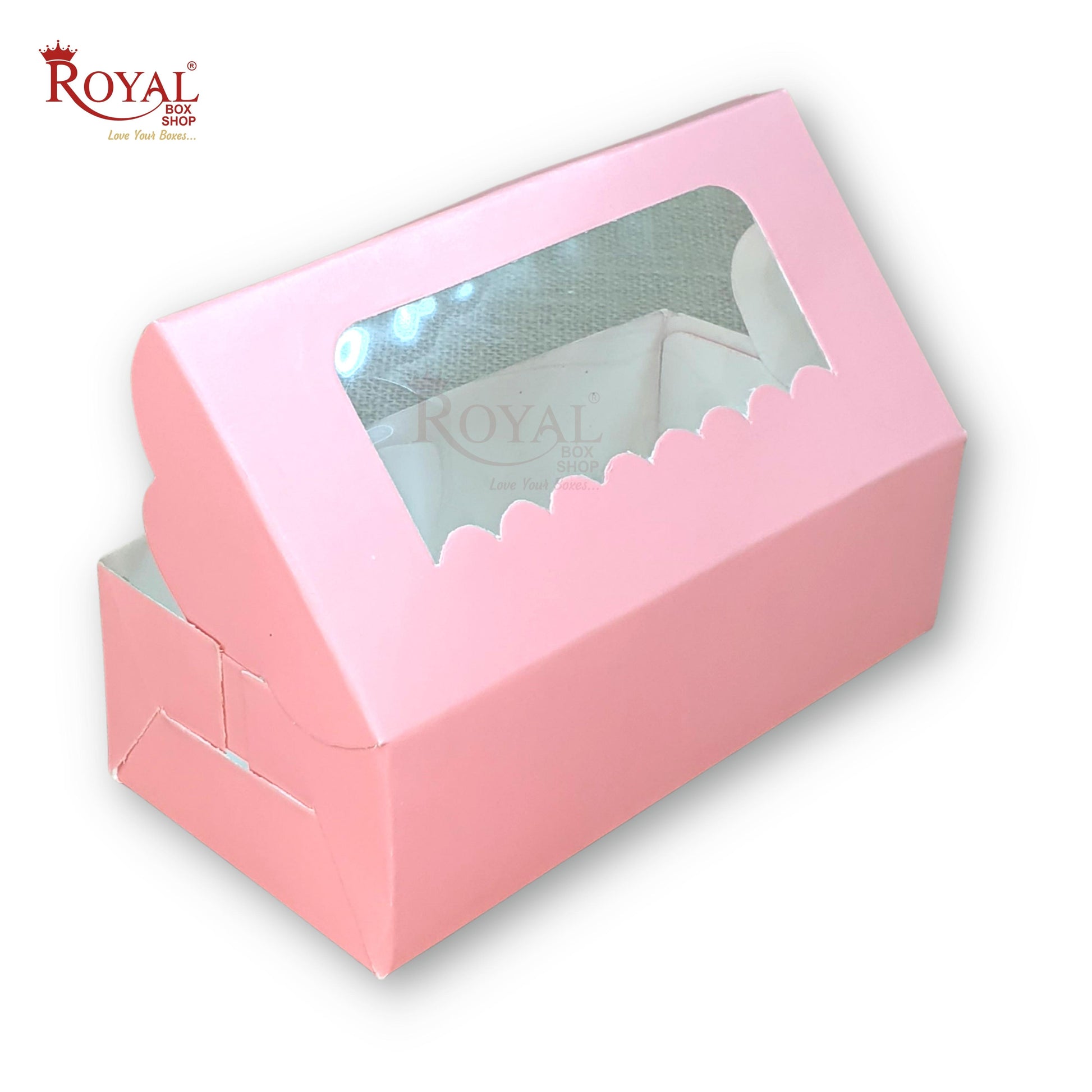 2pc Brownie Window Box I Pink Color I 6"x3"x1.75" inches Royal Box Shop