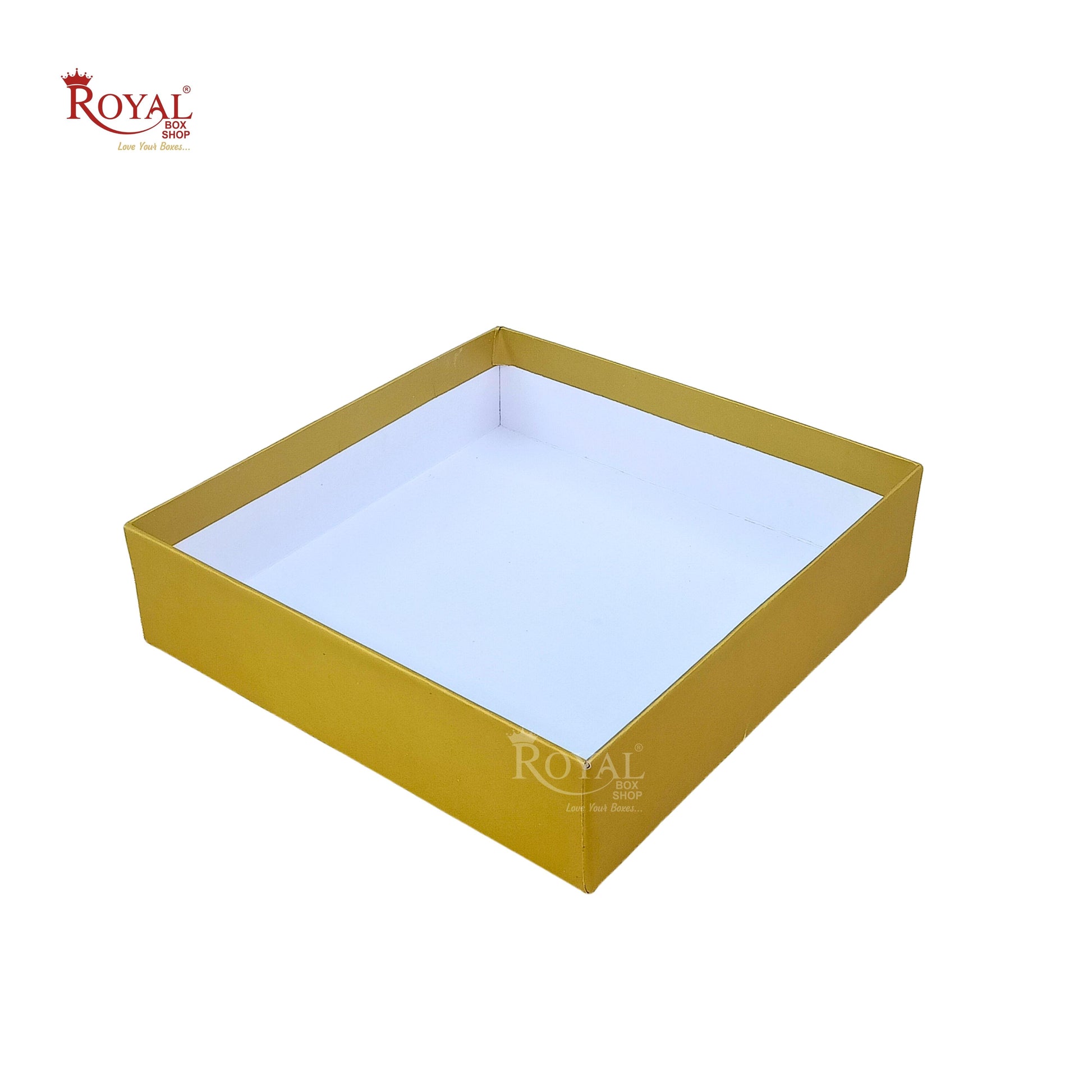 Rigid Hamper Boxes I 8"x8"x2" Inches I Red Color Golden Flower Foiling I Set Up Boxes Royal Box Shop