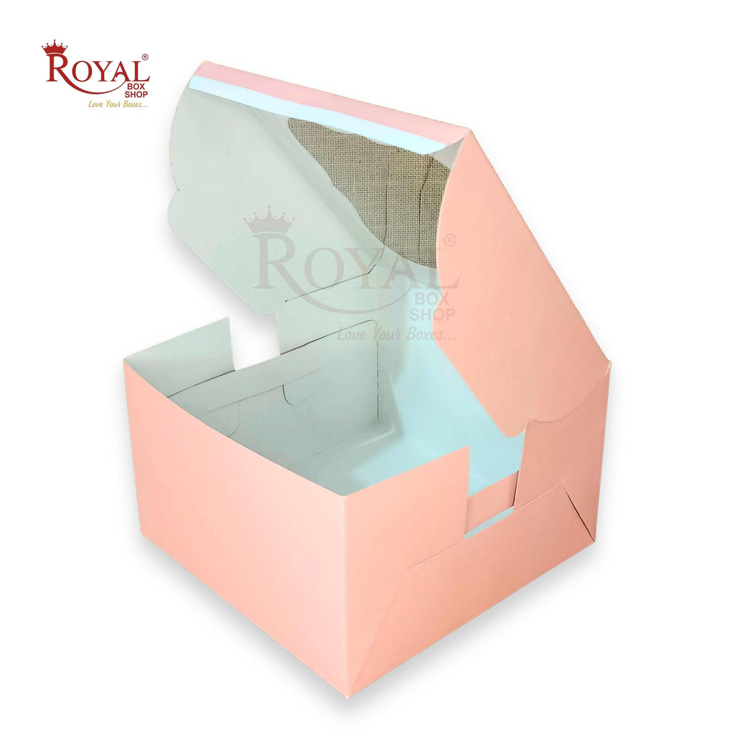 Window Cake Box - 8"x8"x5" inches - Pink Solid Color Royal Box Shop