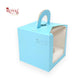 1 Cup Cake Box With Window I Size 3.5"x3.5"x3.5" I Blue I B2B Royal Box Shop
