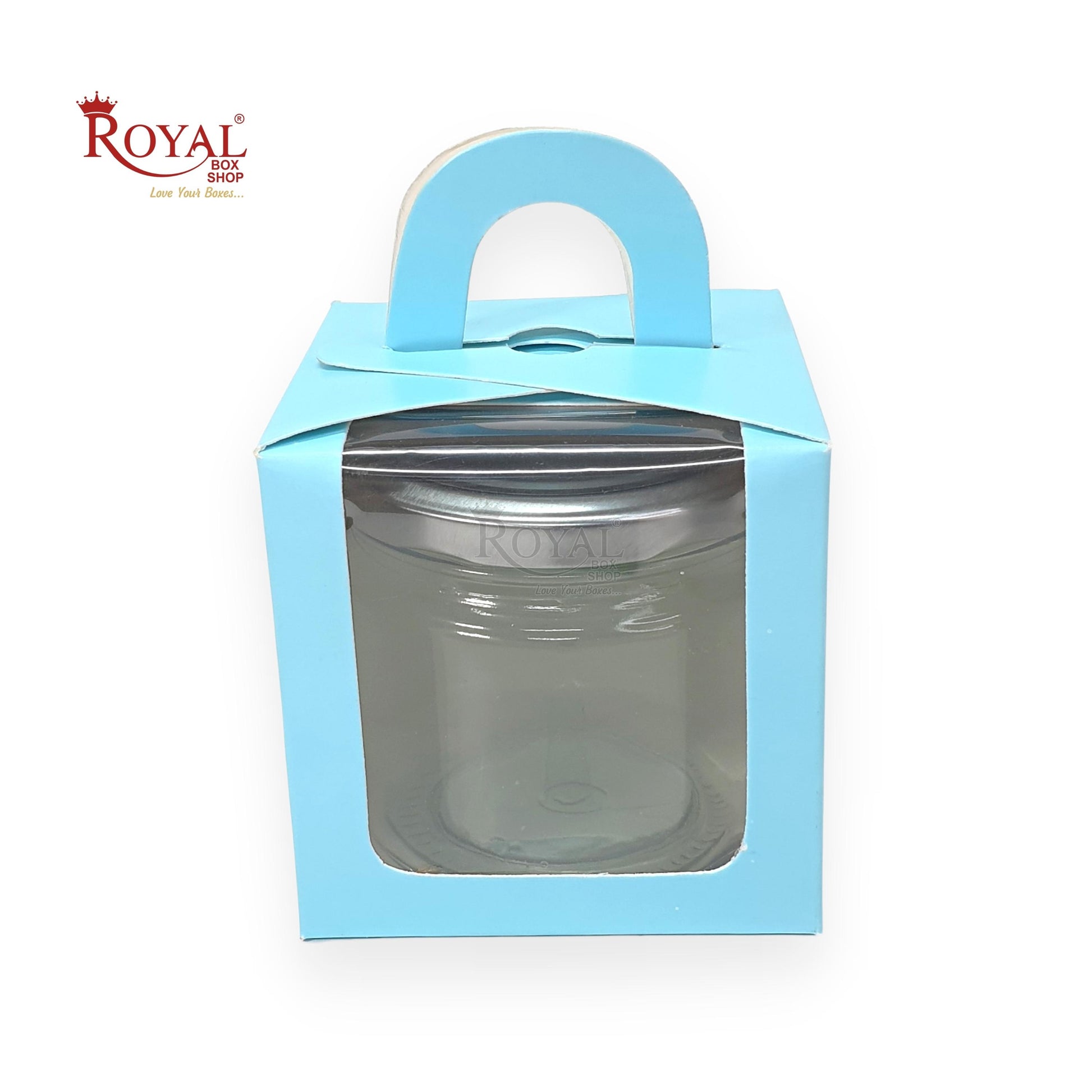 1 Cup Cake Box With Window - Size 3.5"x3.5"x3.5" - Blue Royal Box Shop