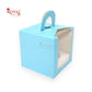 1 Cup Cake Box With Window - Size 3.5"x3.5"x3.5" - Blue Royal Box Shop