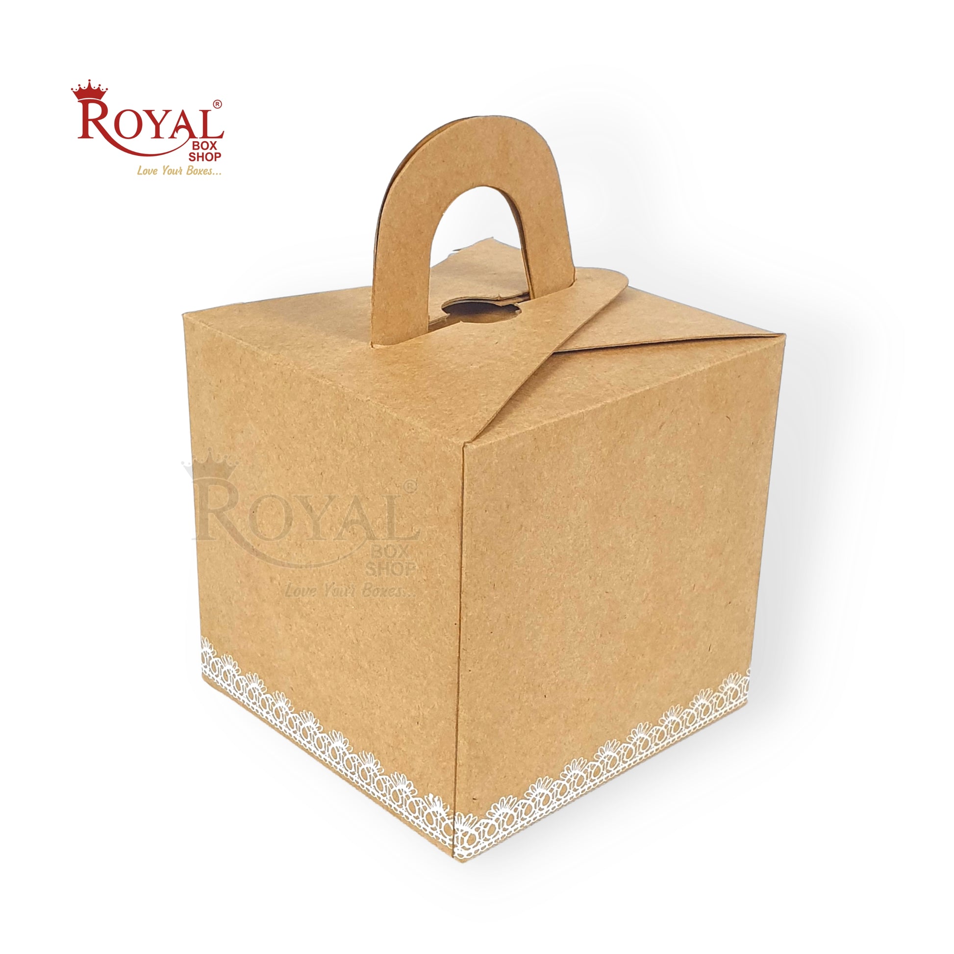 1 Cupcake Box With Window I Size 3.5"x3.5"x3.5" I Brown Color I Kraft Paper Box for Cupcakes Cookies, Candies Royal Box Shop