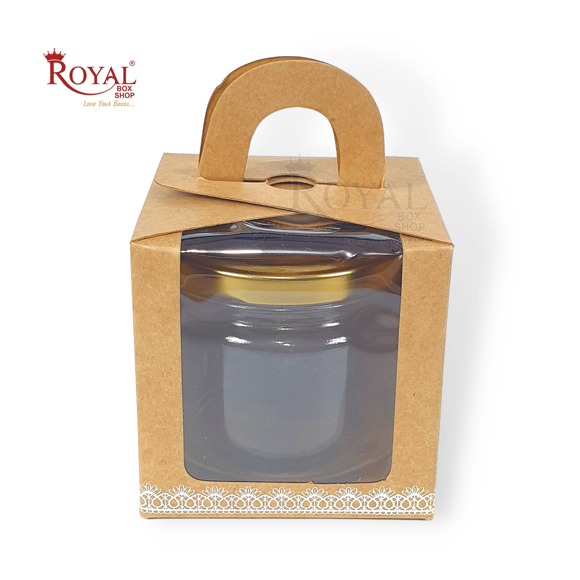 1 Cupcake Box With Window I Size 3.5"x3.5"x3.5" I Brown Color I Kraft Paper Box for Cupcakes Cookies, Candies Royal Box Shop