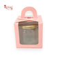 1 Cupcake Box With Window - Size 3.5"x3.5"x3.5" - Pink Royal Box Shop