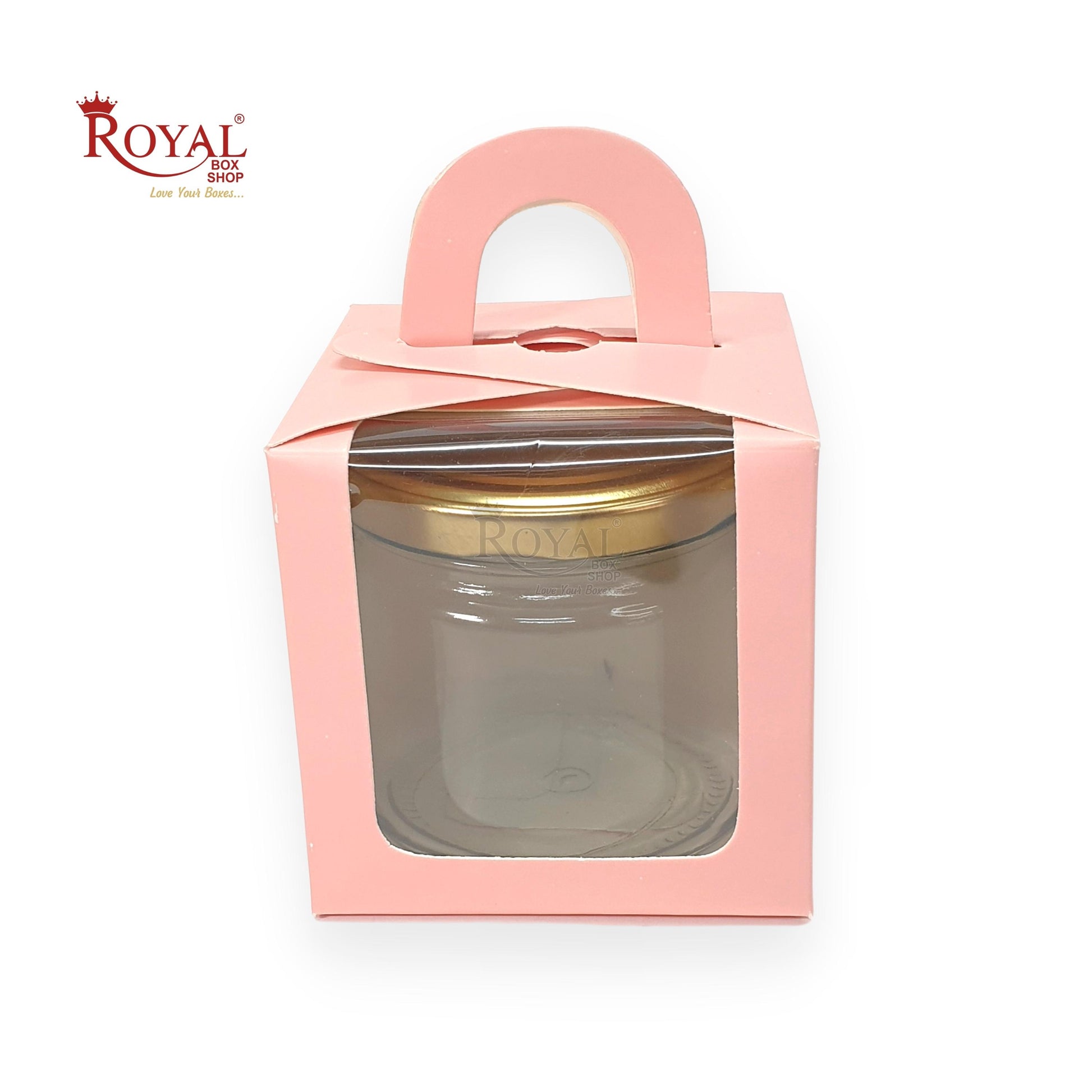 1 Cupcake Box With Window - Size 3.5"x3.5"x3.5" - Pink Royal Box Shop