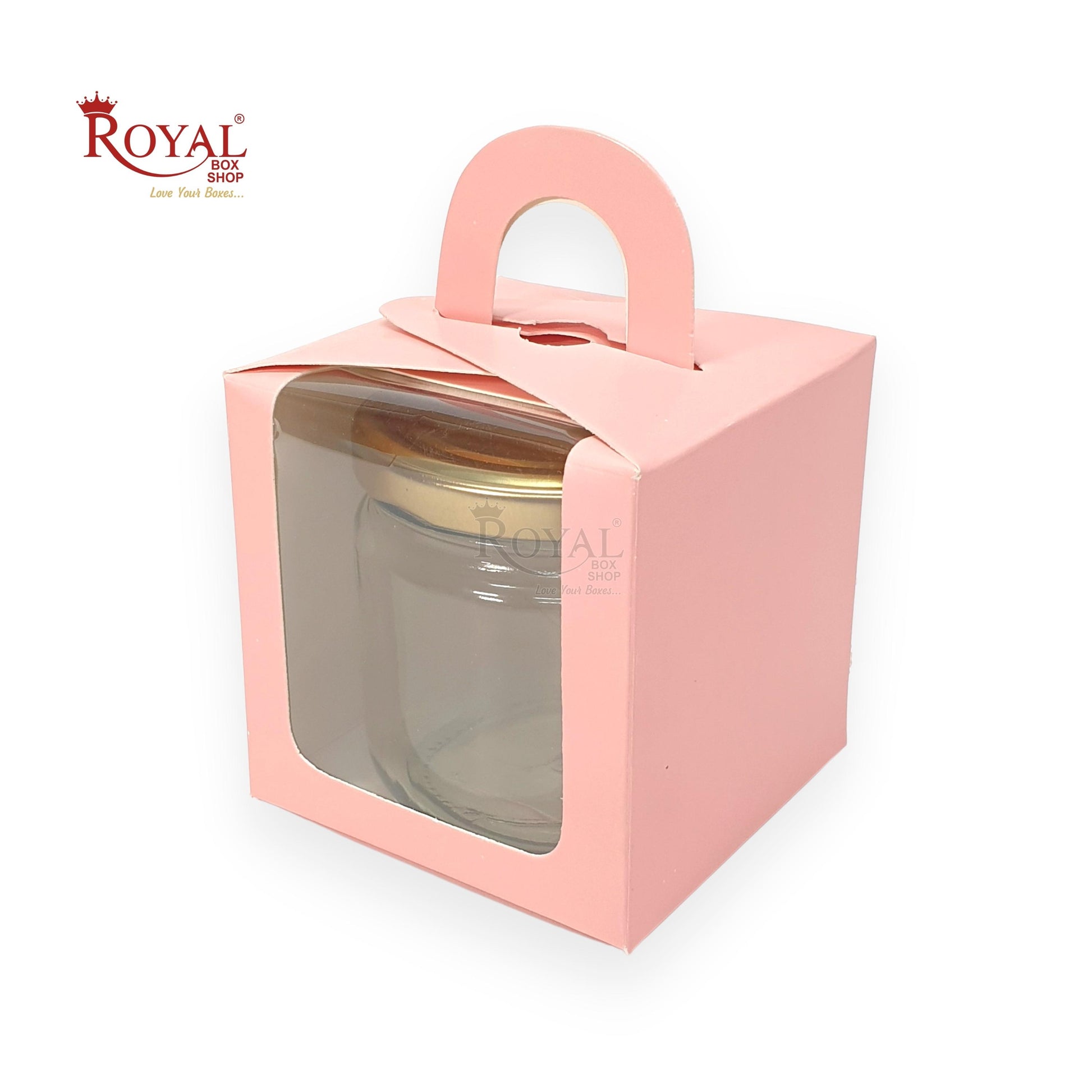 1 Cupcake Box With Window - Size 3.5"x3.5"x3.5" - Pink Royal Box Shop