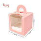 1 Cupcake Box With Window - Size 3.5"x3.5"x3.5" - Pink Royal Box Shop