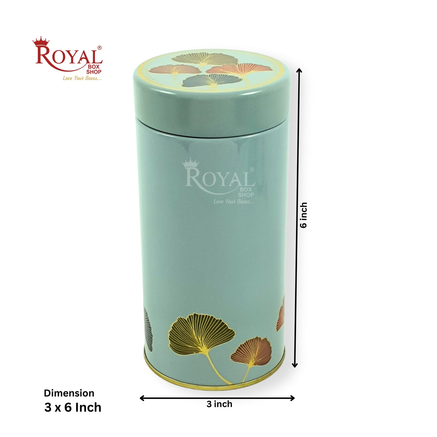 Premium Tin Jars I 6"x3" Inches I Blue With Golden Leafing