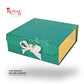 Royal Box Shop® Premium Rigid Gift Box I 10x10x3.5 Inch I Green I Collapsible with Ribbon