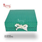 Royal Box Shop® Premium Rigid Gift Box I 10x10x3.5 Inch I Green I Collapsible with Ribbon