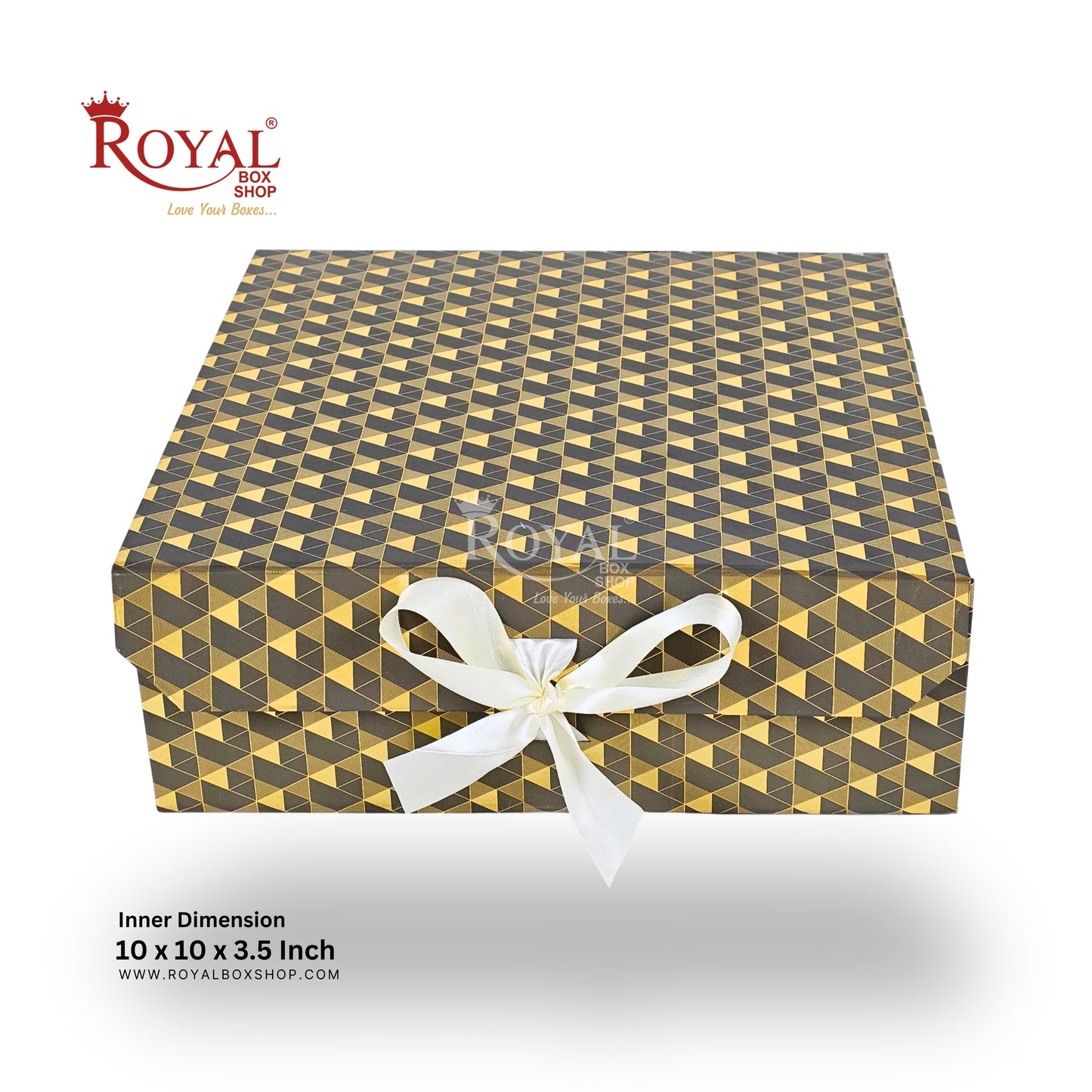 Premium Foldable Rigid Gift Box I Grey I 10x10x3.5 | Magnetic Closure Hamper Box