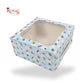 Window Cake Box | 10x10x5 Inches | Floral Print Blue | WB | B2B