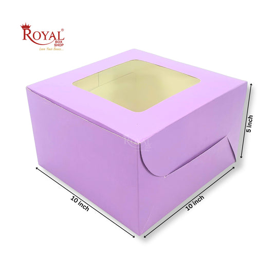 Window Cake Box | 10x10x5 Inches | Purple | FBB Paper | B2B | 1 Kg Cake Box