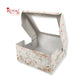 Window Cake Box I 10x10x5 inches I Floral Print Grey - WB