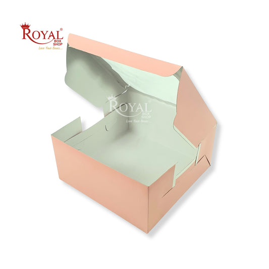 RoyalBoxShop® Cake Box With Window I Size 10x10x5 inch I Pink 350 GSM I 1 Kg Cake Box