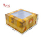 Window Cake Box I 10x10x5 inches I Floral Print Yellow - WB