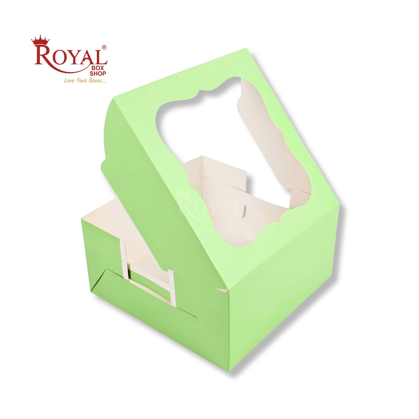 Window Cake Box I 10x10x5 inches I Green I FBB Paper