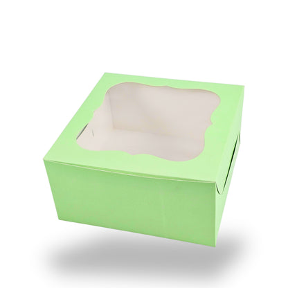 Window Cake Box I 10x10x5 inches I Green I FBB Paper