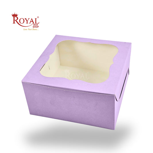 Window Cake Box I 10x10x5 inches I Purple I FBB Paper