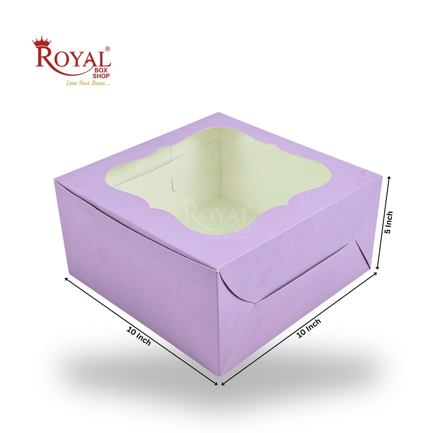 Window Cake Box I 10x10x5 inches I Purple I FBB Paper