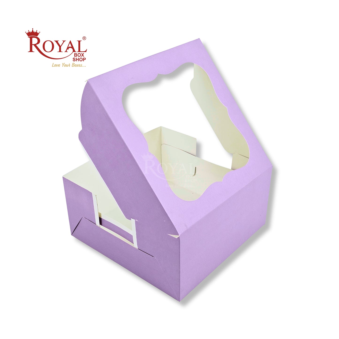 Window Cake Box I 10x10x5 inches I Purple I FBB Paper