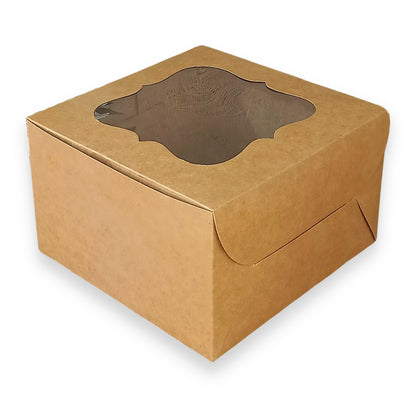 RoyalBoxShop® Cake Box With Window I Size 10x10x5 inch I Kraft 350 GSM I 1 Kg Cake Box