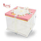 Tall Transparent Square Box with Ribbon I Pink I Perfect for Cakes & Gifts!