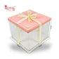Tall Transparent Square Box with Ribbon I Pink I Perfect for Cakes & Gifts!