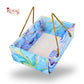 Premium Gift Hamper Bags with Transparent Lid | 10x6.75x3.5 inches | Blue Marble Print
