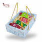 Premium Gift Hamper Bags with Transparent Lid | 10x6.75x3.5 inches | Blue