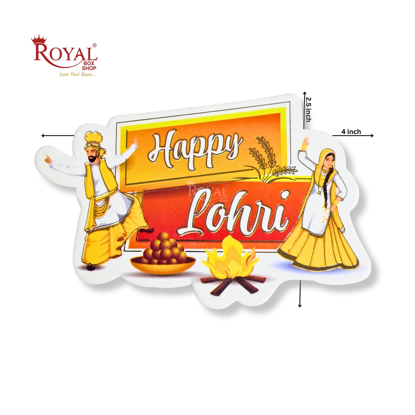 Happy Lohri Tags I D1 | Mix Color | Pack of 50 | Festive Tags for Gift Hampers & Baskets