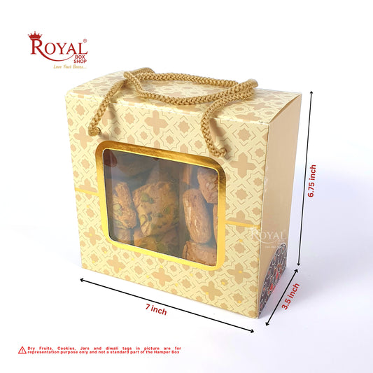 2 Pet Jar Hamper Bags I 6.75 x 6.5 x 3.5" inches I Royal Beige I Diwali Gifting, Party Gifts, Return favor Gifting