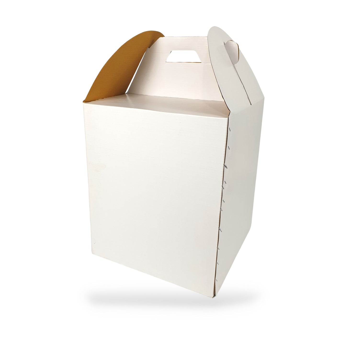 Corrugated Tall Cake Box with Handle I Exquisite White I 15x15x18 Inch I Perfect for Birthdays Cake Packaging