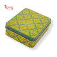 Rigid Hamper Boxes I 8"x8"x2" Inches I Blue Color Golden Flower Foiling I Set Up Boxes