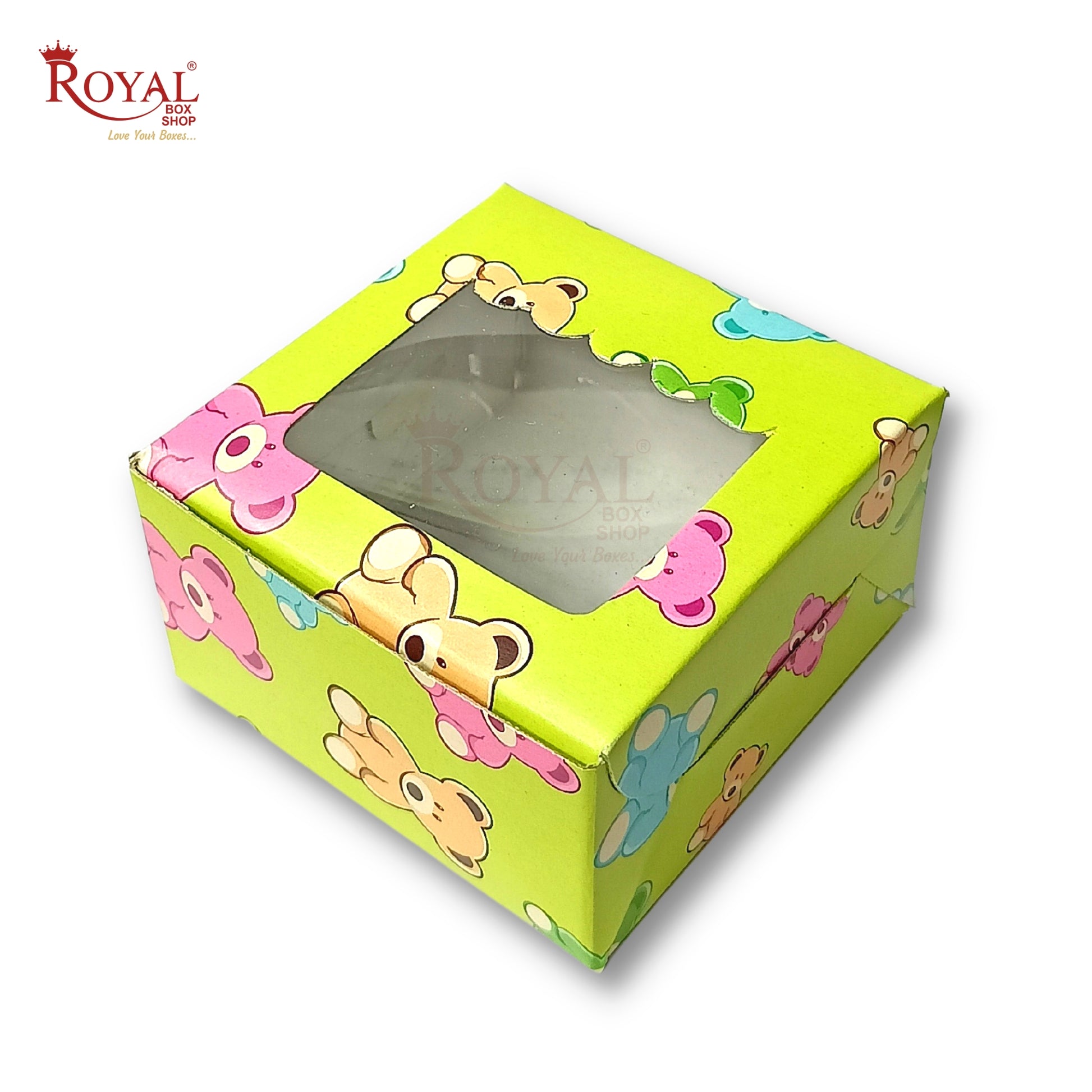 1Pc Brownie Window Box I Cartoon Theme I Multi Color I 3"x3"x1.5" inches I For Baby Shower, Birthday Party Return Gifts Royal Box Shop