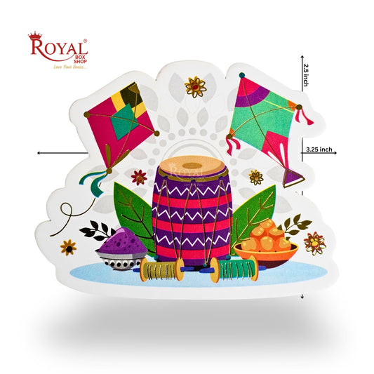 Happy Lohri Tags I D3 | Mix Color | Pack of 50 | Festive Tags for Gift Hampers & Baskets