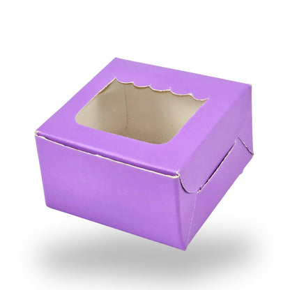 1pc Brownie Window Box | 3x3x1.5 Inches | Purple