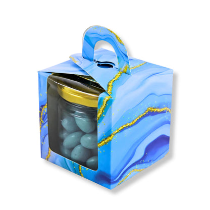 1pc Cupcake Box with Window | 3.5x3.5x3.5 Inch | Blue Marble Print