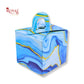 1pc Cupcake Box with Window | 3.5x3.5x3.5 Inch | Blue Marble Print