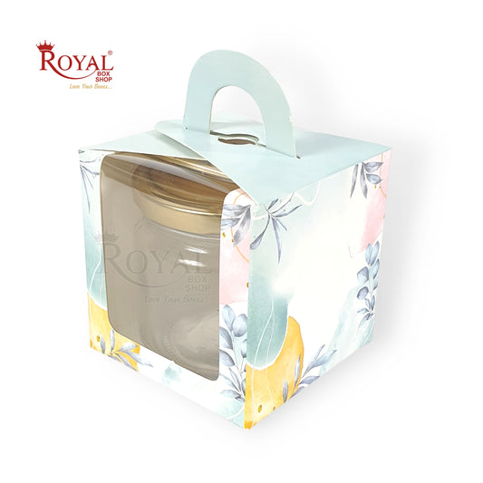 1pc Cupcake Box Window Flower Print I 3.5x3.5x3.5" I Single Cupcake Packaging Boxes, Cookie Boxes, Candy Boxes Royal Box Shop