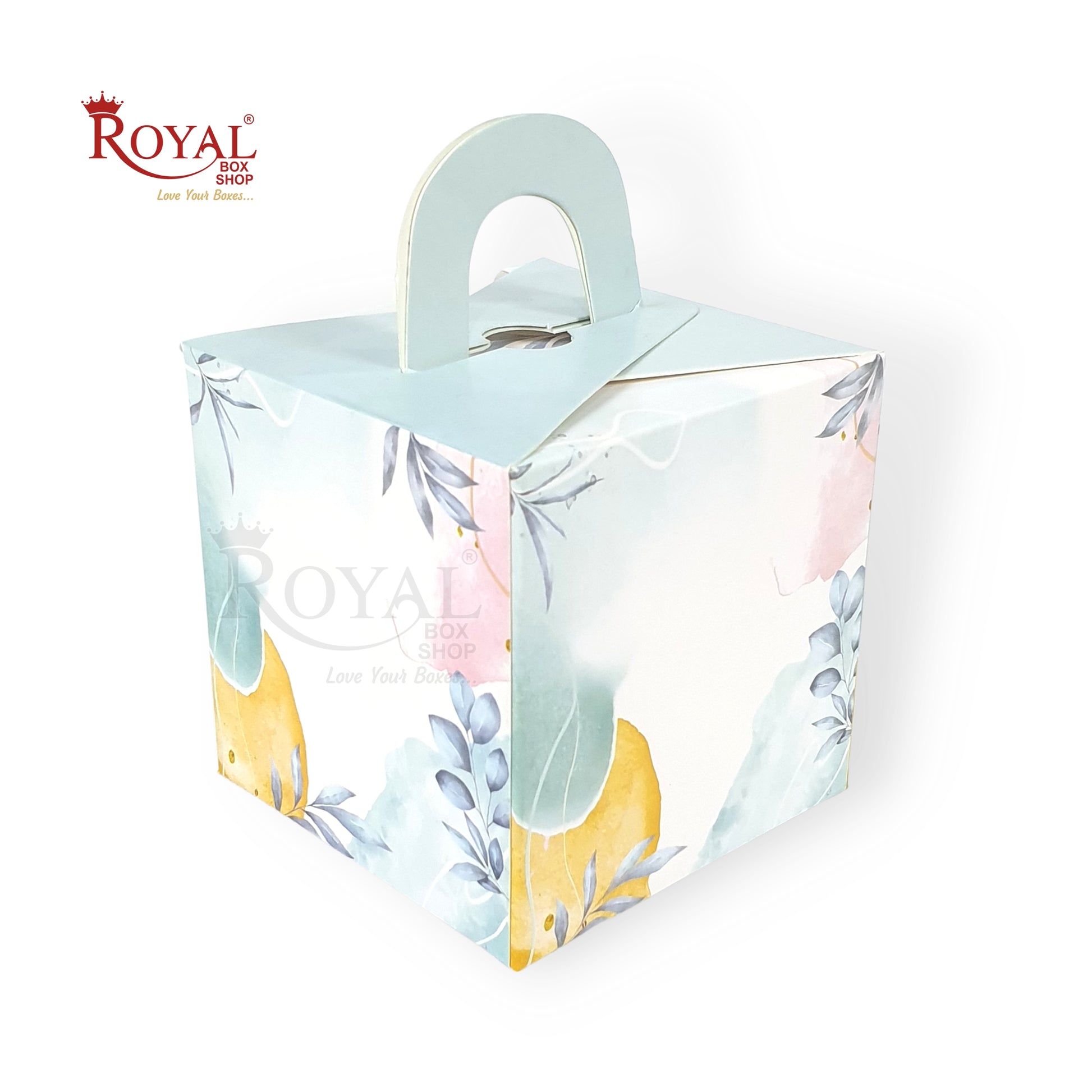 1pc Cupcake Box Window Flower Print I 3.5x3.5x3.5" I Single Cupcake Packaging Boxes, Cookie Boxes, Candy Boxes Royal Box Shop