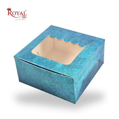 1pc Brownie Window Box | 3x3x1.5 Inches | Turquoise Color