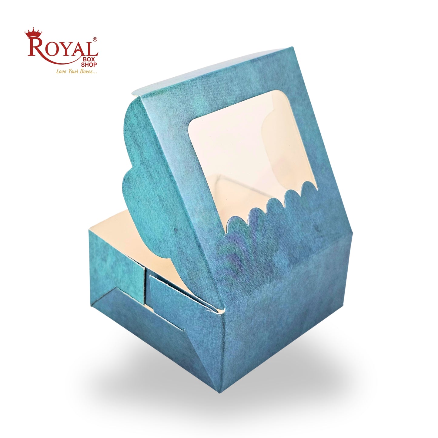 1pc Brownie Window Box | 3x3x1.5 Inches | Turquoise Color