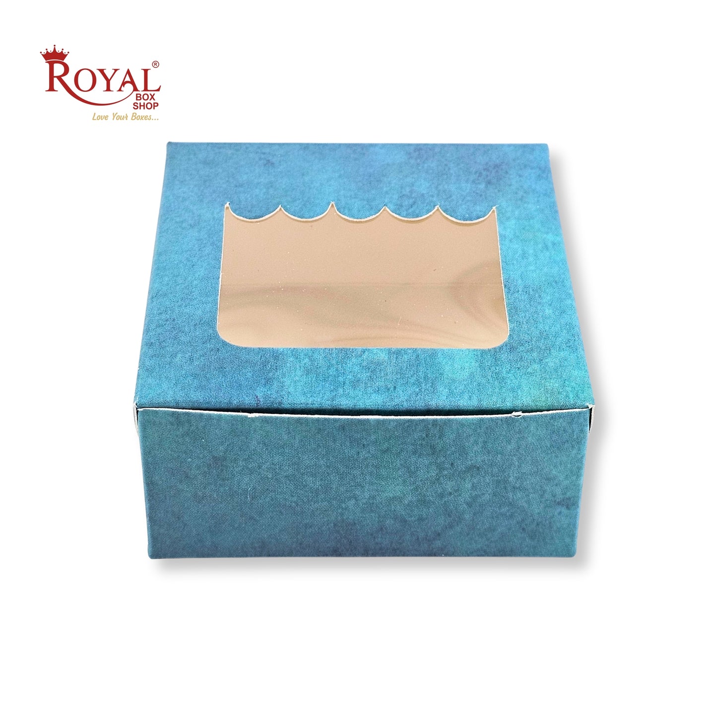 1pc Brownie Window Box | 3x3x1.5 Inches | Turquoise Color