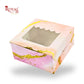 1pc Brownie Window Box | 3x3x1.5 Inches | Pink Marble Print