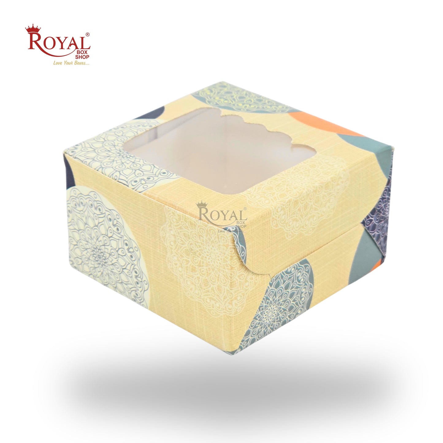 1pc Brownie Window Box | 3x3x1.75 Inches | Mandala Theme I B2B