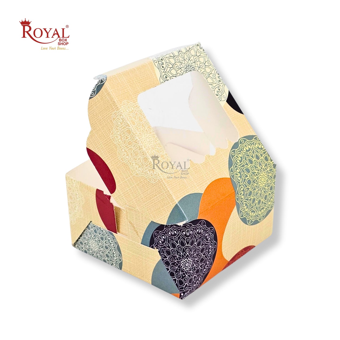 1pc Brownie Window Box | 3x3x1.75 Inches | Mandala Theme I B2B